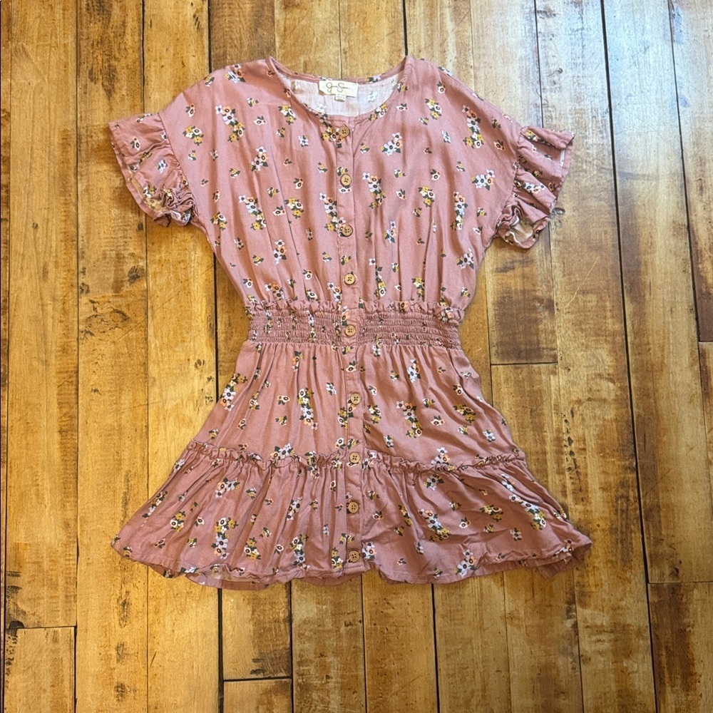 Jessica Simpson Blush Floral Dress size 12 Easter dress spring summer boho